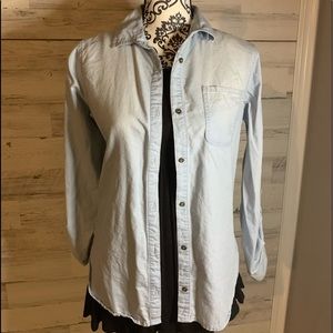 Jean button up top